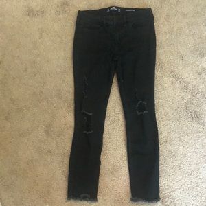 Black ripped Hollister jeans